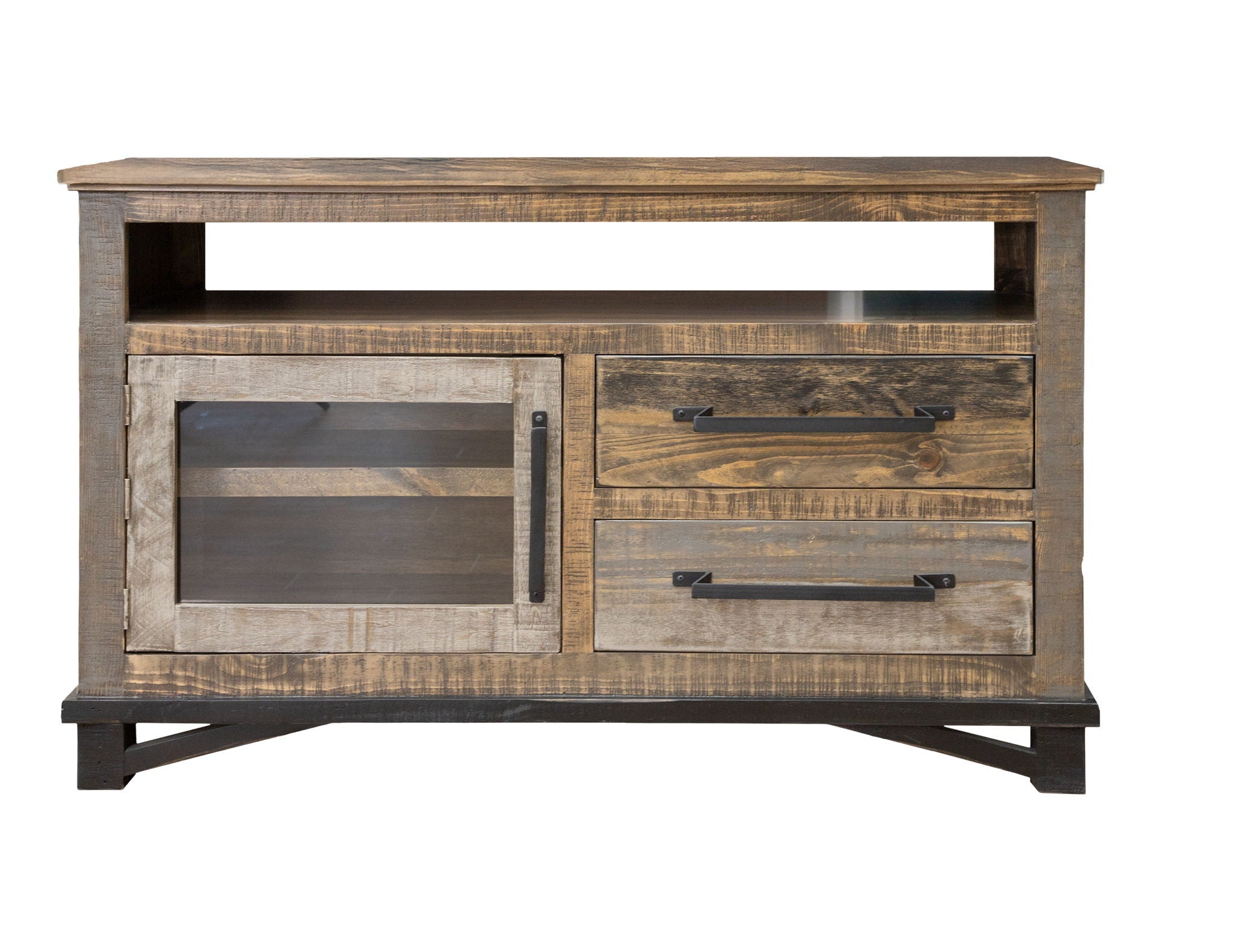 Loft TV Stand / Console in Two Tone Gray/Brown