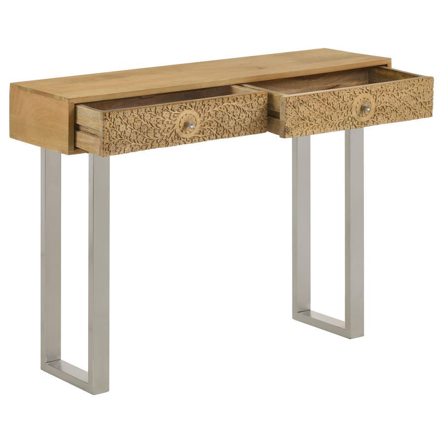 Draco - 2-Drawer Console Table Hand Carved Details