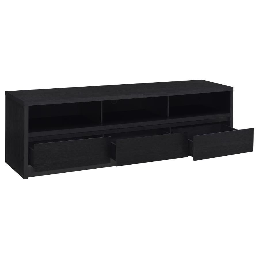 Rutland 78" Black 3-Drawer TV Stand