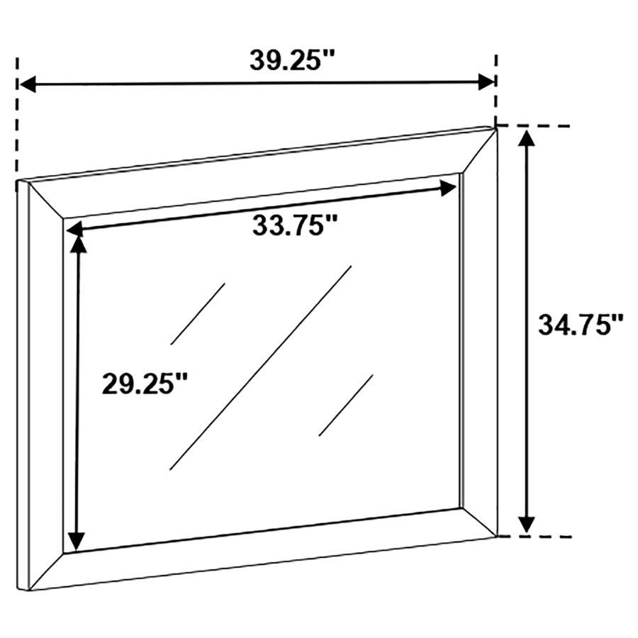 Briana Dresser Mirror in Black with Timeless Fram