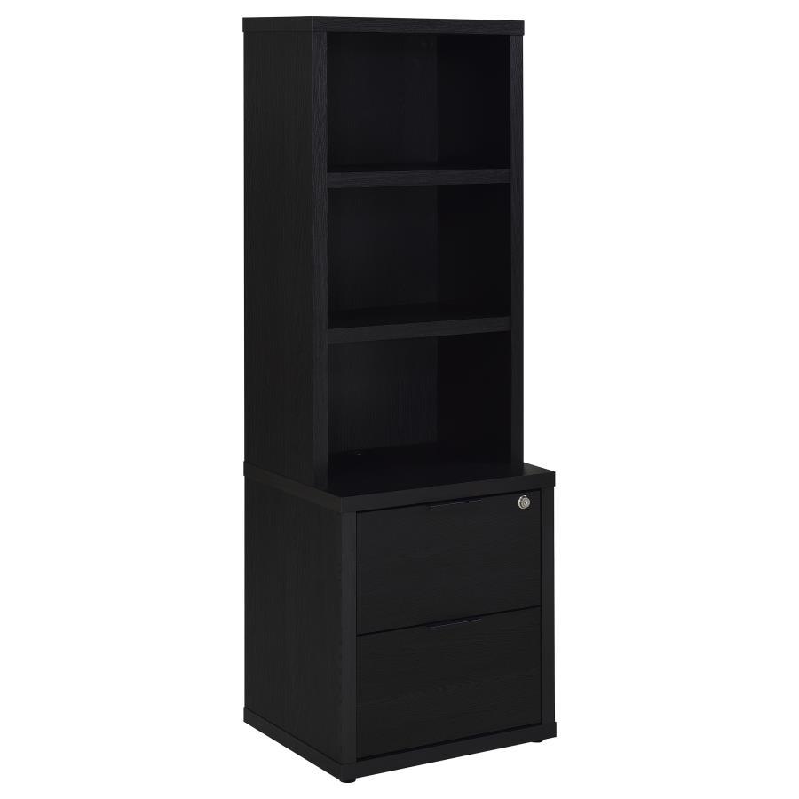3-Shelf Bookcase with USB Charging Ports & Lockable Drawer