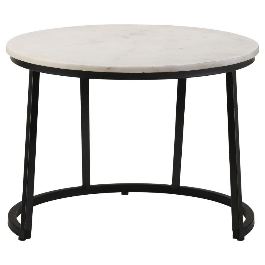 Miguel - Round White Marble Top Coffee Table