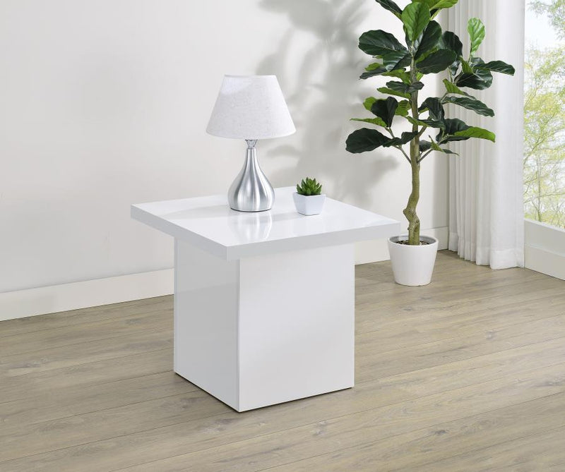 Rustic Mango Wood Square Table with Sturdy Block Base