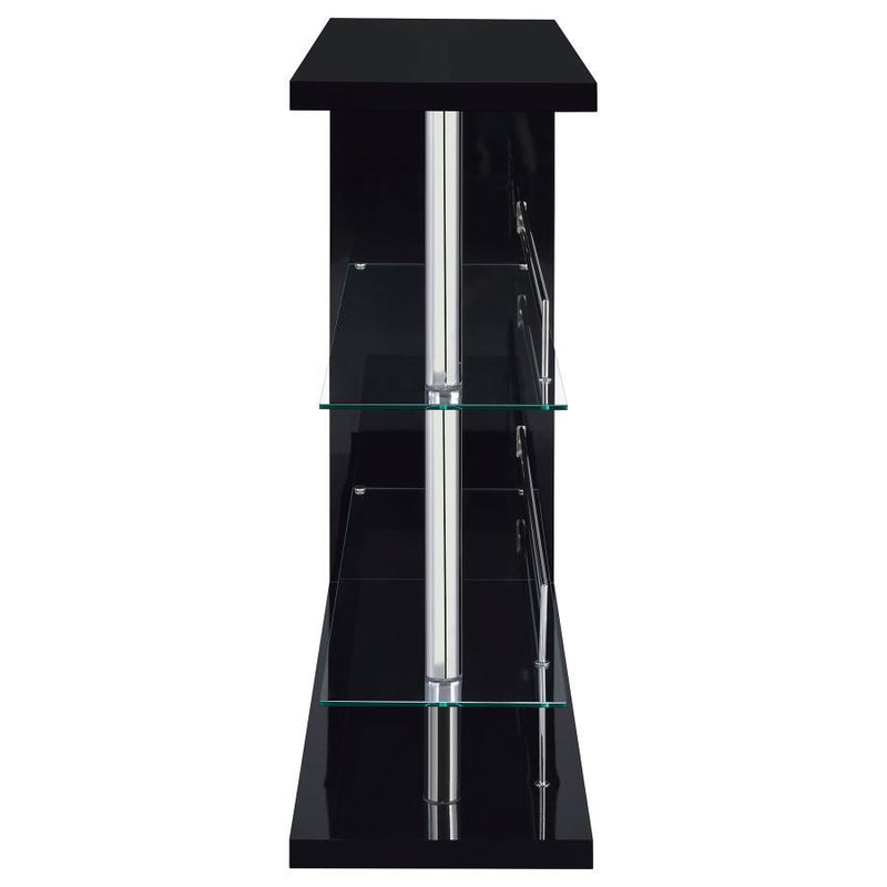 Prescott Rectangular 2-Shelf Home Bar Unit with Glass