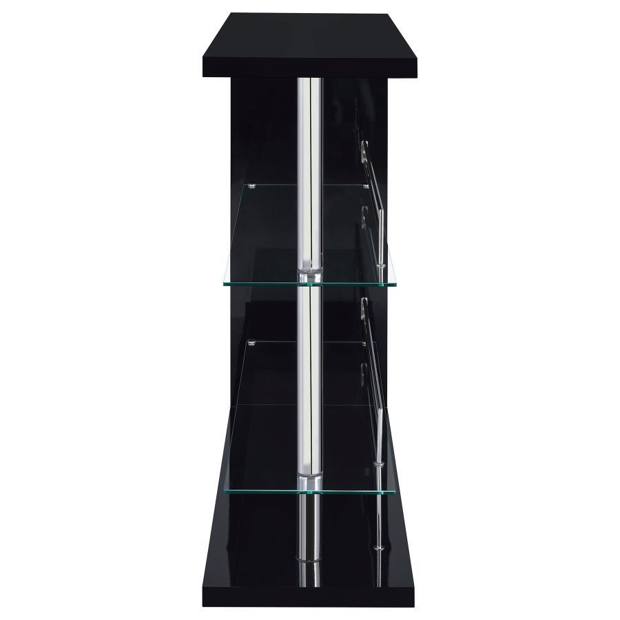 Prescott Rectangular 2-Shelf Home Bar Unit with Glass