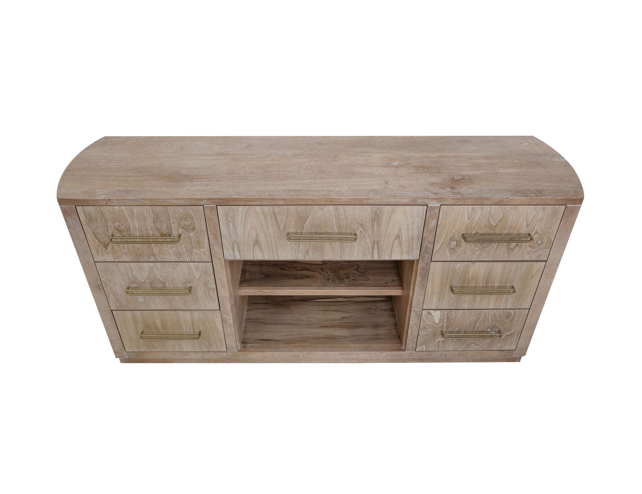 Balam 7-Drawer Console in Ivory White