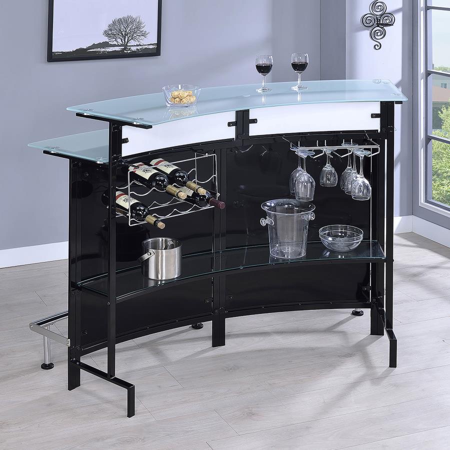 Keystone Curved Glass Top Home Bar Wine Cabinet