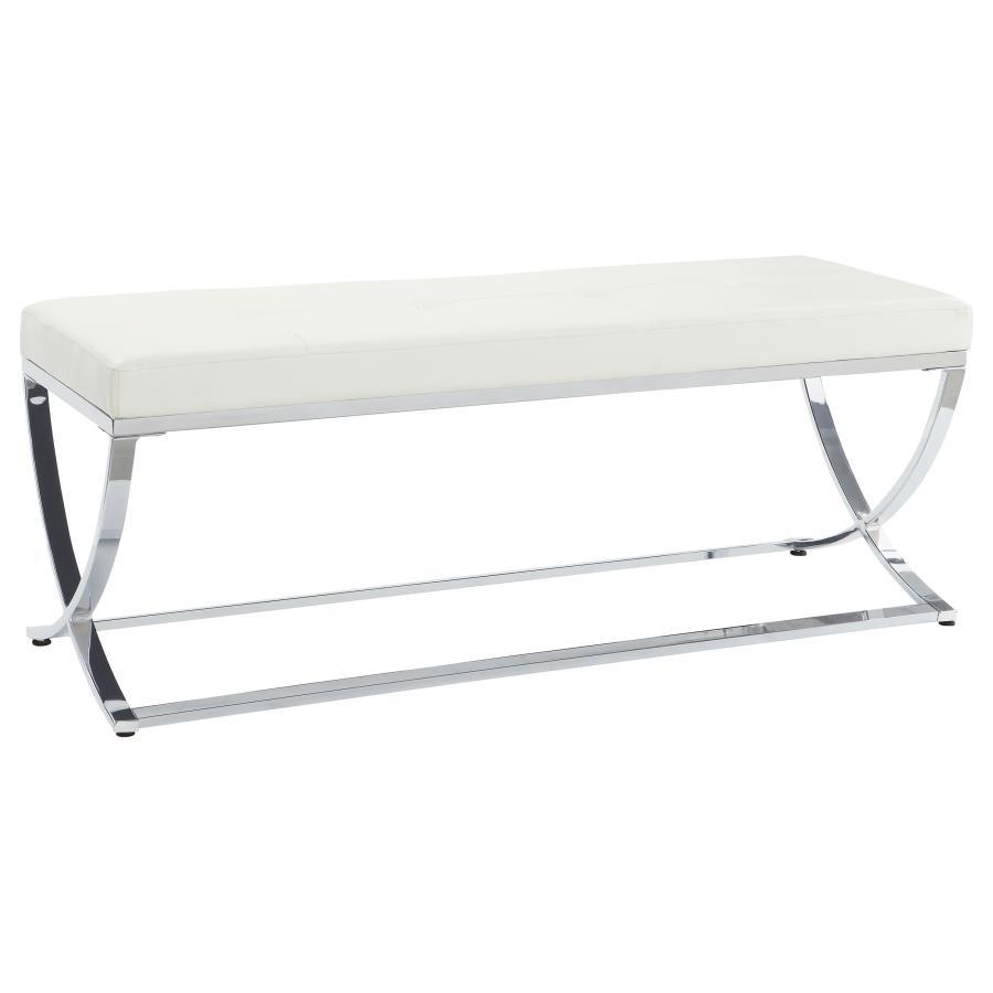 Walton Leatherette Tufted Accent Bench