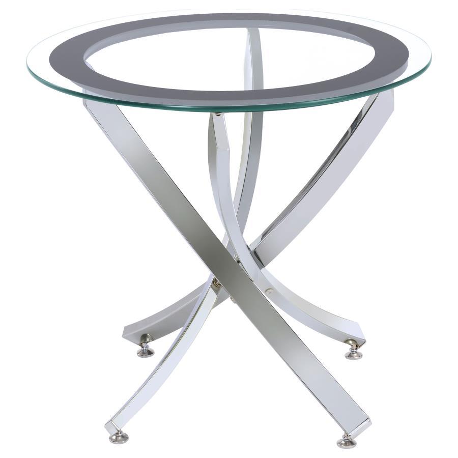 Brooke 2-Piece Round Glass Top Coffee Table Set
