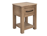 Natural Parota - 1 Drawer Chairside Table - Brown Cappuccino