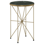 Eliska - Round Green Marble Top Accent Side Table