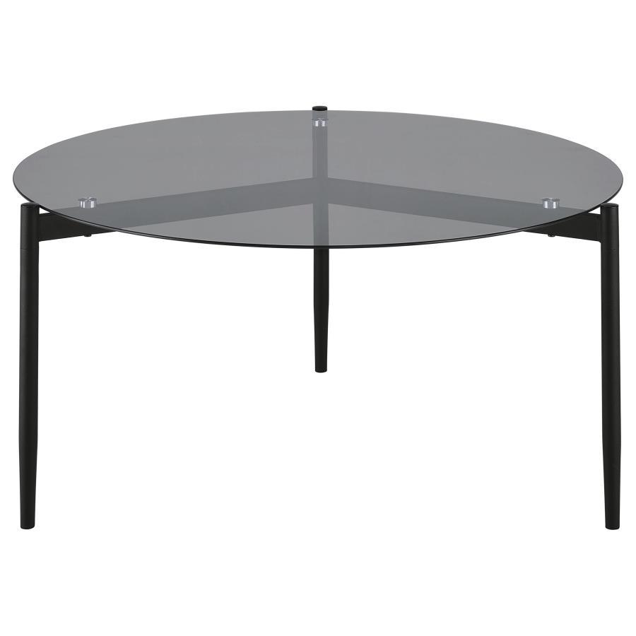 Rosalie Round Smoked Glass Top Coffee Table
