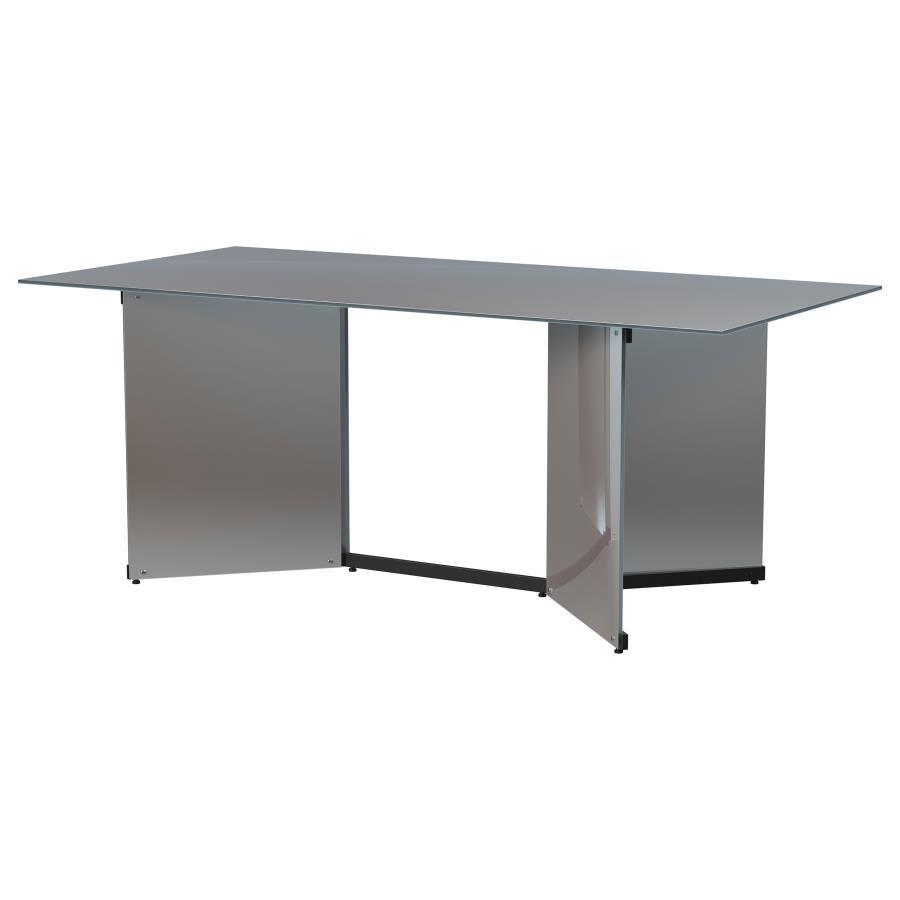 Emery - Rectangular Mirrored Dining Table in Silver