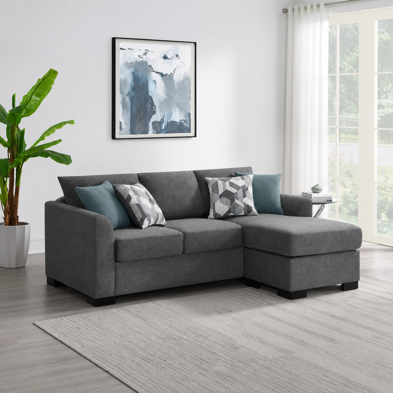 Storey Upholstered Sleeper Sectional Chaise Sofa