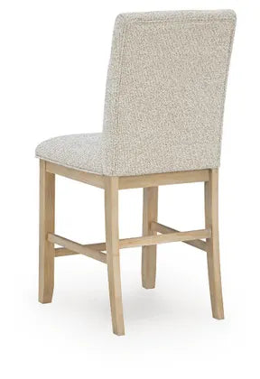 Ashley Lasinger Light Brown Upholstered Counter Height Barstools, Set of 2