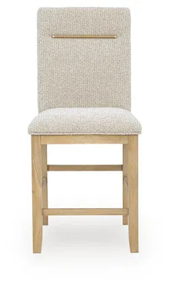 Ashley Lasinger Light Brown Upholstered Counter Height Barstools, Set of 2