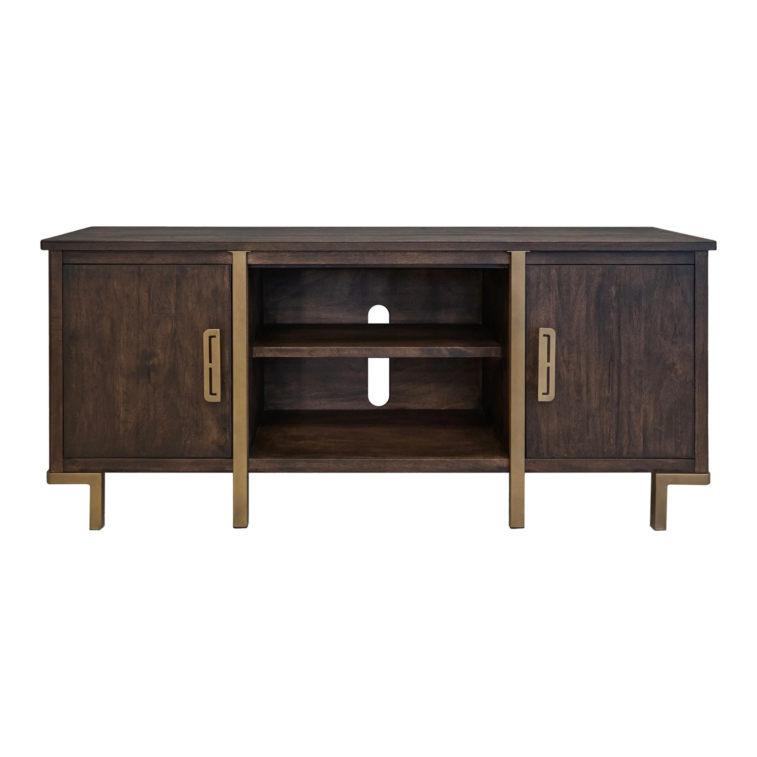 Onix - 2 Door TV Stand - Mahogany Brown