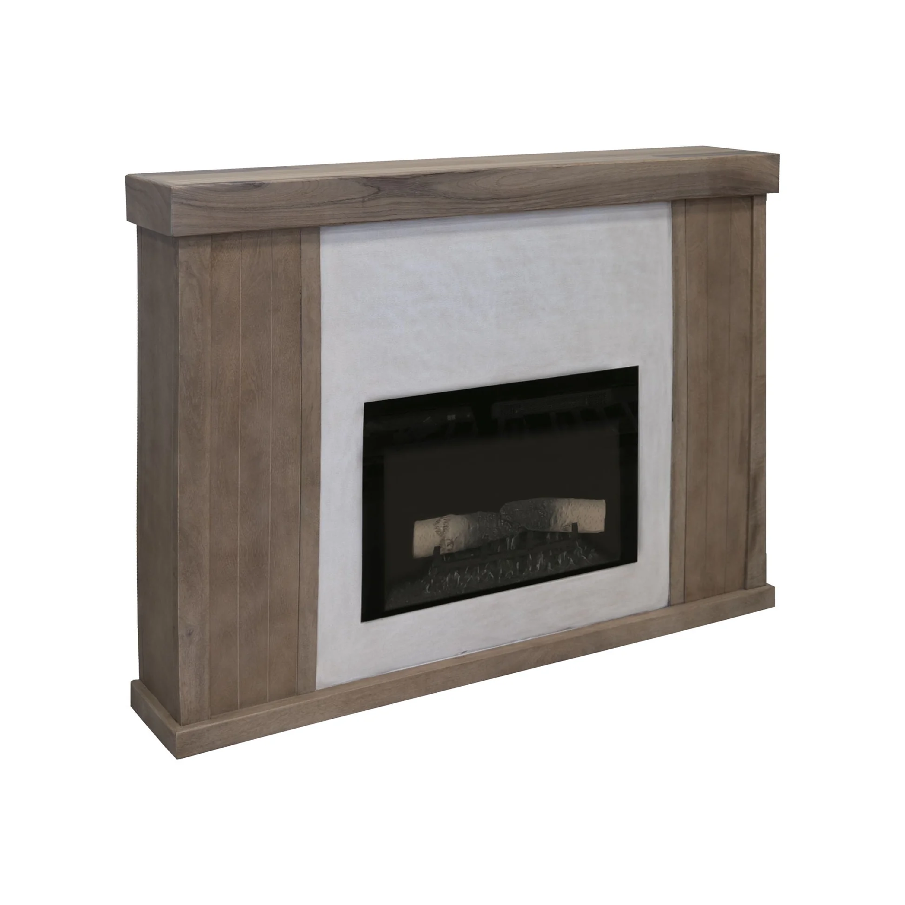 Natural Parota - Fireplace Console - Brown Cappuccino