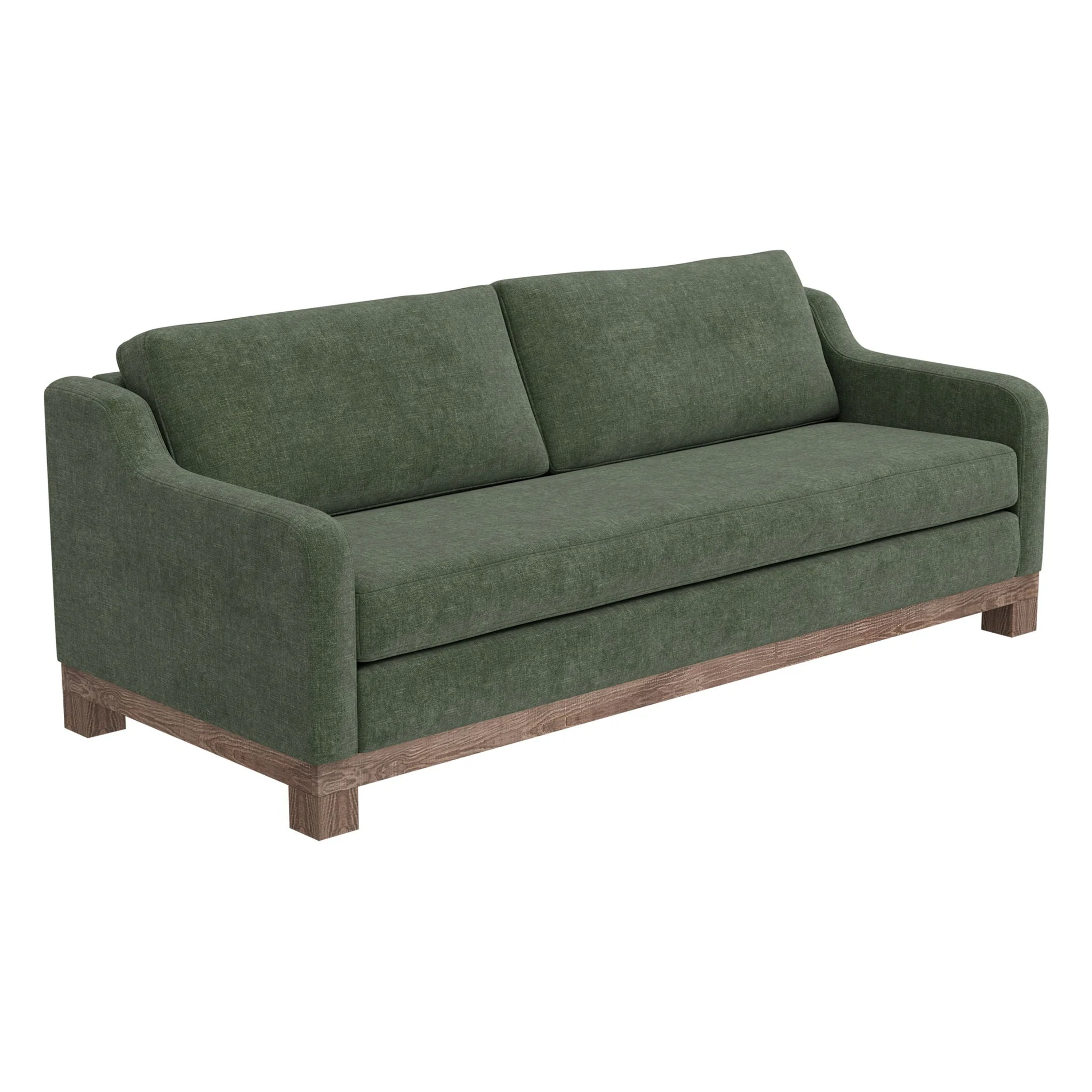 Samba Fabric Sofa Olive Green Solid Pine