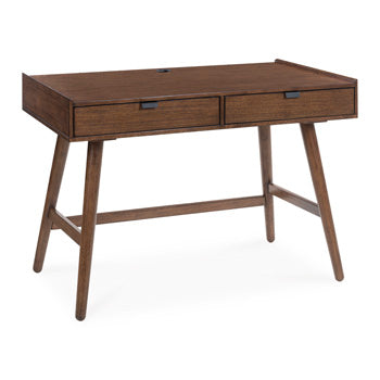 Lyncott Medium Brown 46-Inch Home Office Desk with Two Drawers
