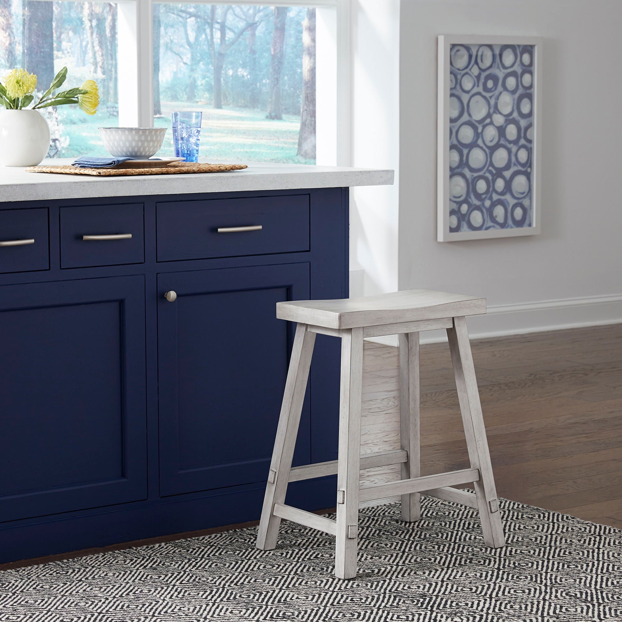 Creations II 24" Sawhorse Counter Stool with Contoured Seat