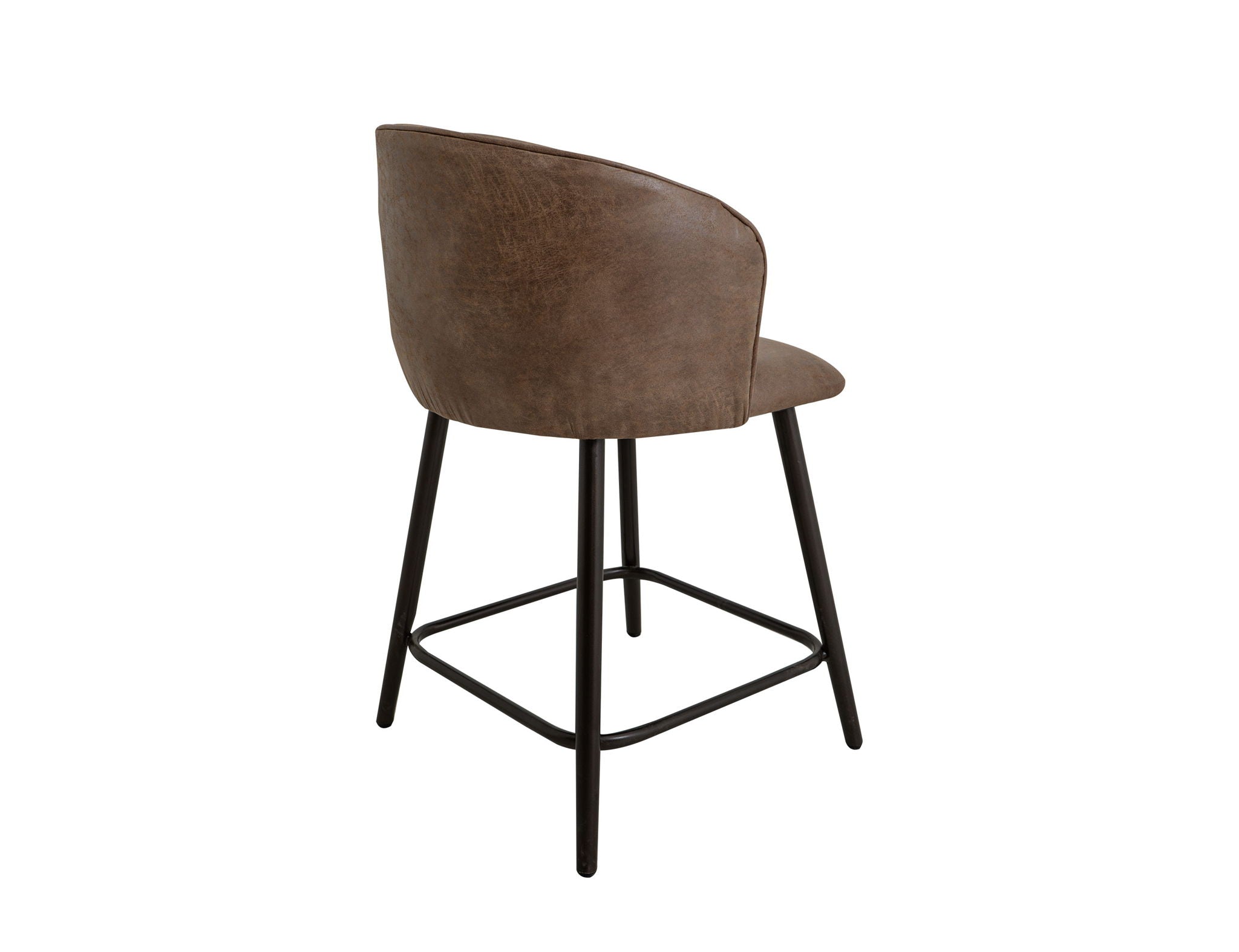 Tamesis Upholstered Barstool with Brown Faux Leather