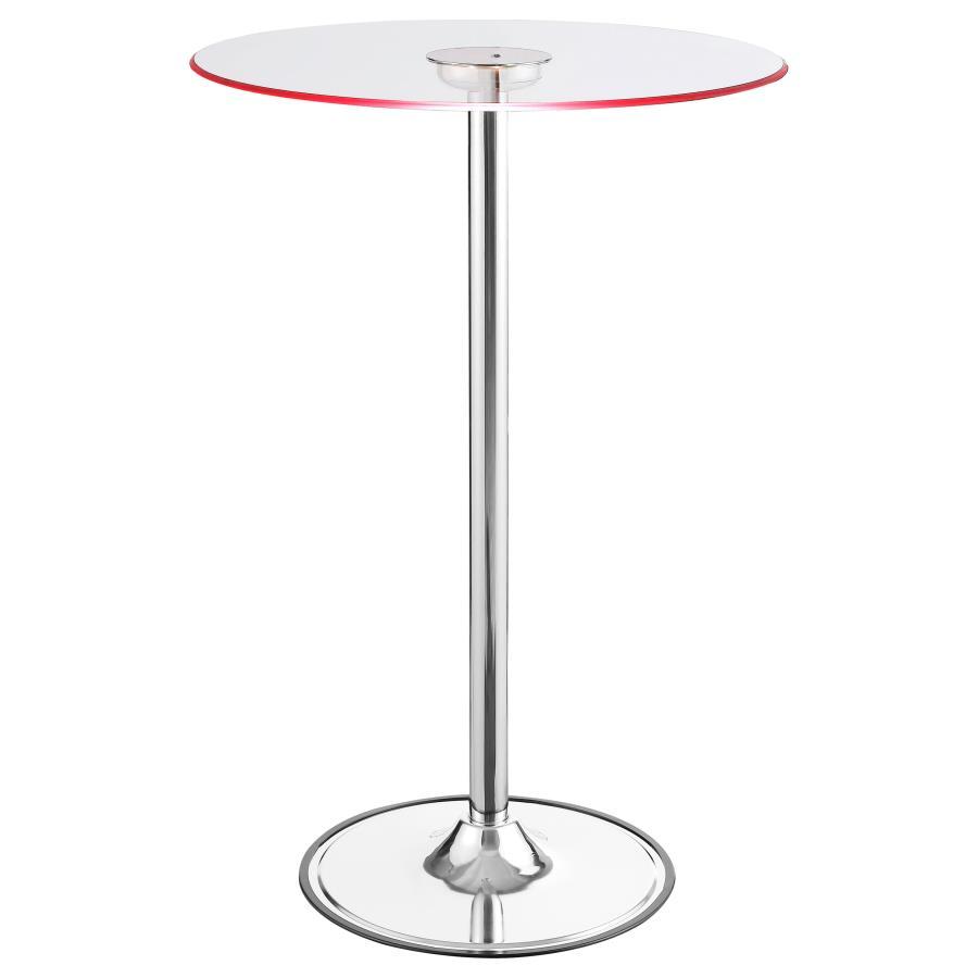 Thea Round Glass Top LED Bistro Bar Table