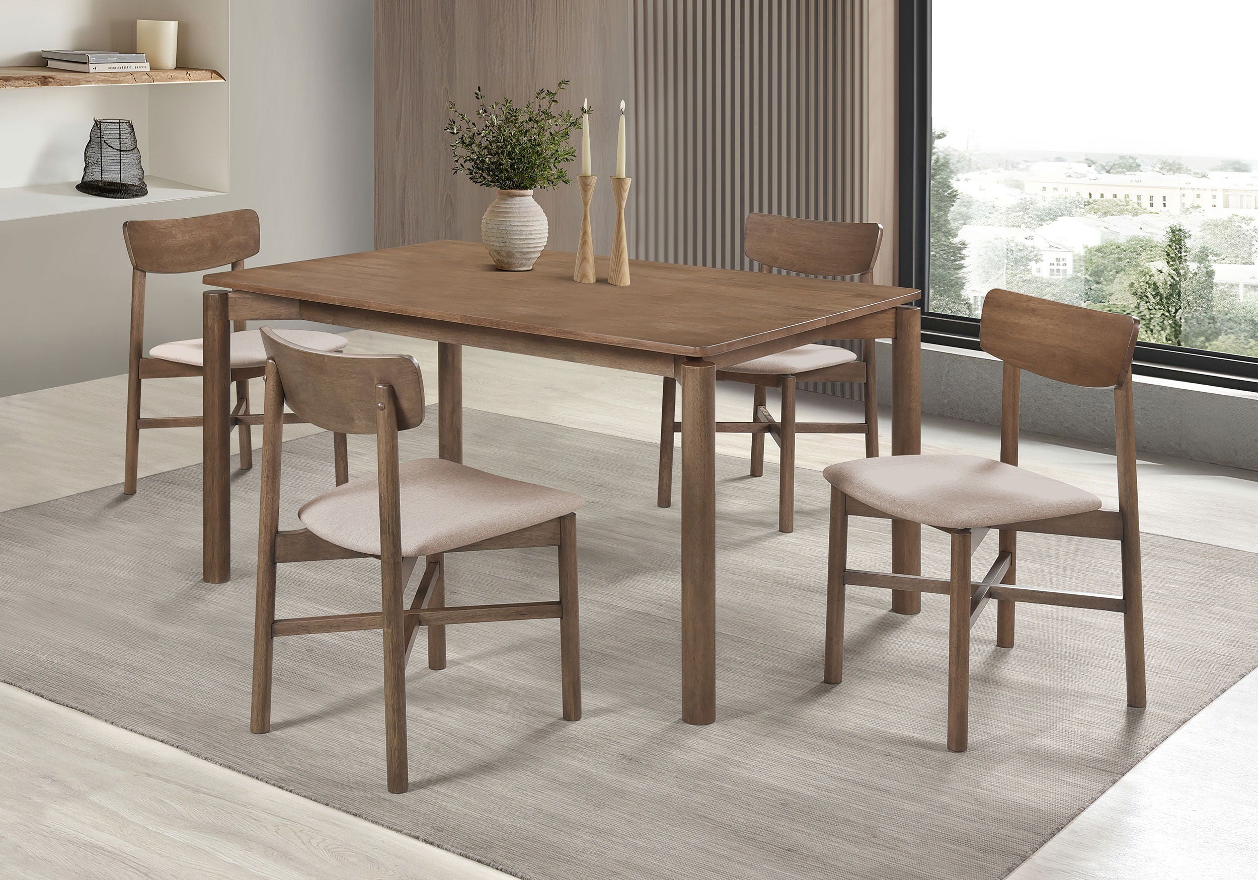 Parkridge - 5-Piece Solid Wood Dining Set