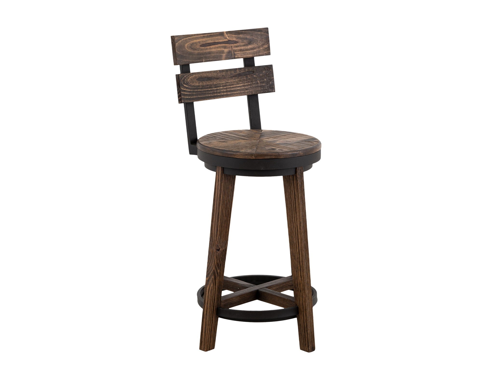 Dutton Barstool Set of 2 with Rustic Wood