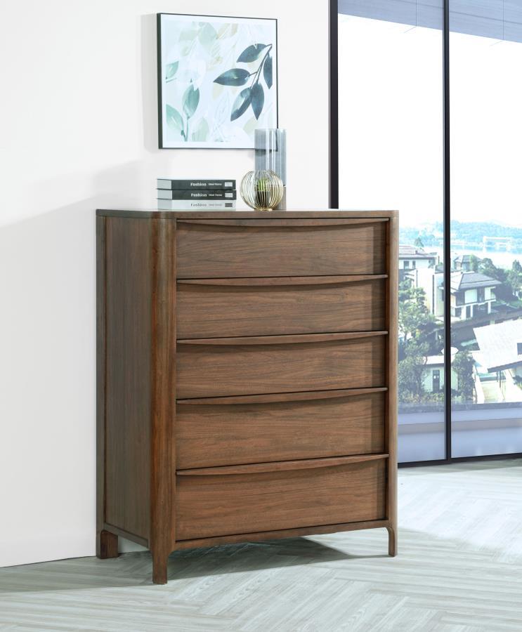 Maderia 5-Drawer Chest Of Drawers in Walnut