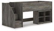 Frandern Loft Bed with Bookcase Storage