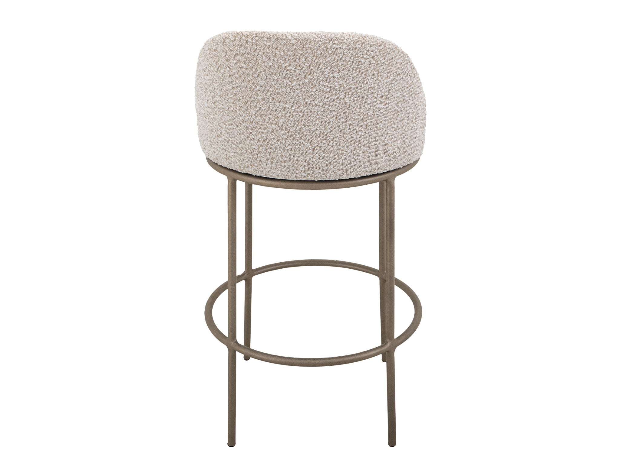 Snow Upholstered Barstool with Soft Ivory