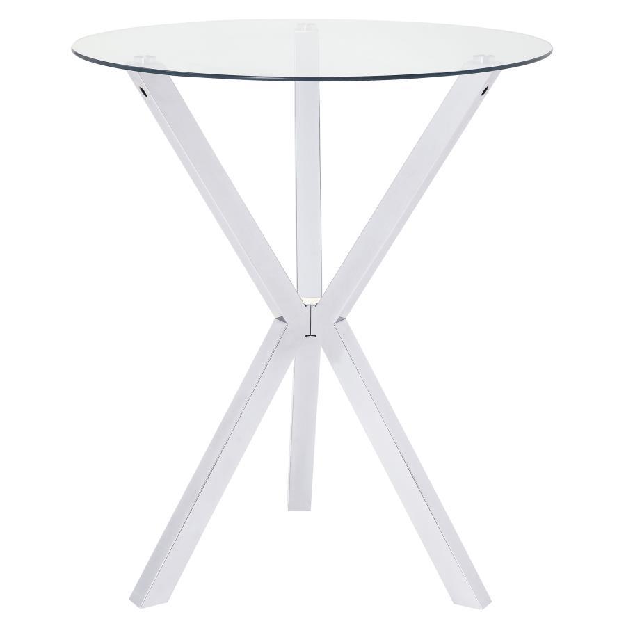 Denali Round Glass Top Bistro Bar Table