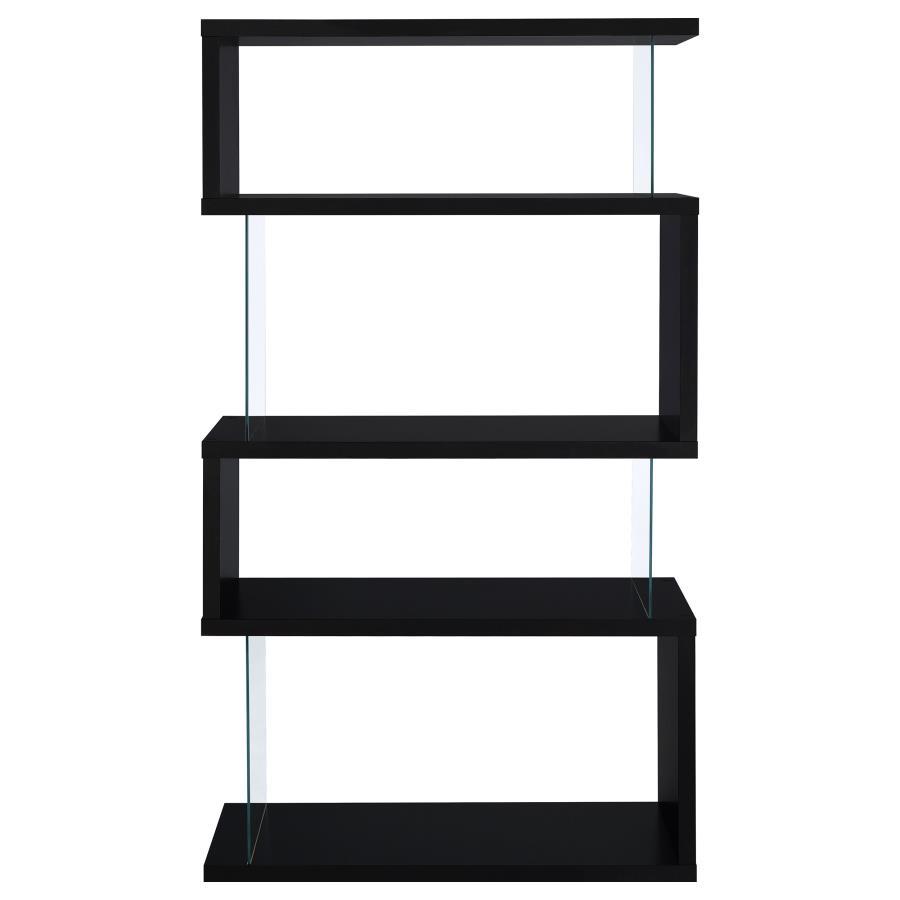 Emelle 4-Shelf Glass Panel Bookshelf