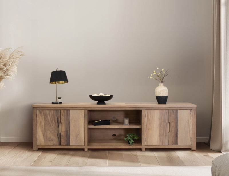 Natural Parota 93" TV Stand – 4 Doors