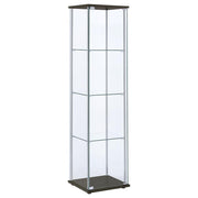 4-Shelf Glass Curio Cabinet with Cappuccino
