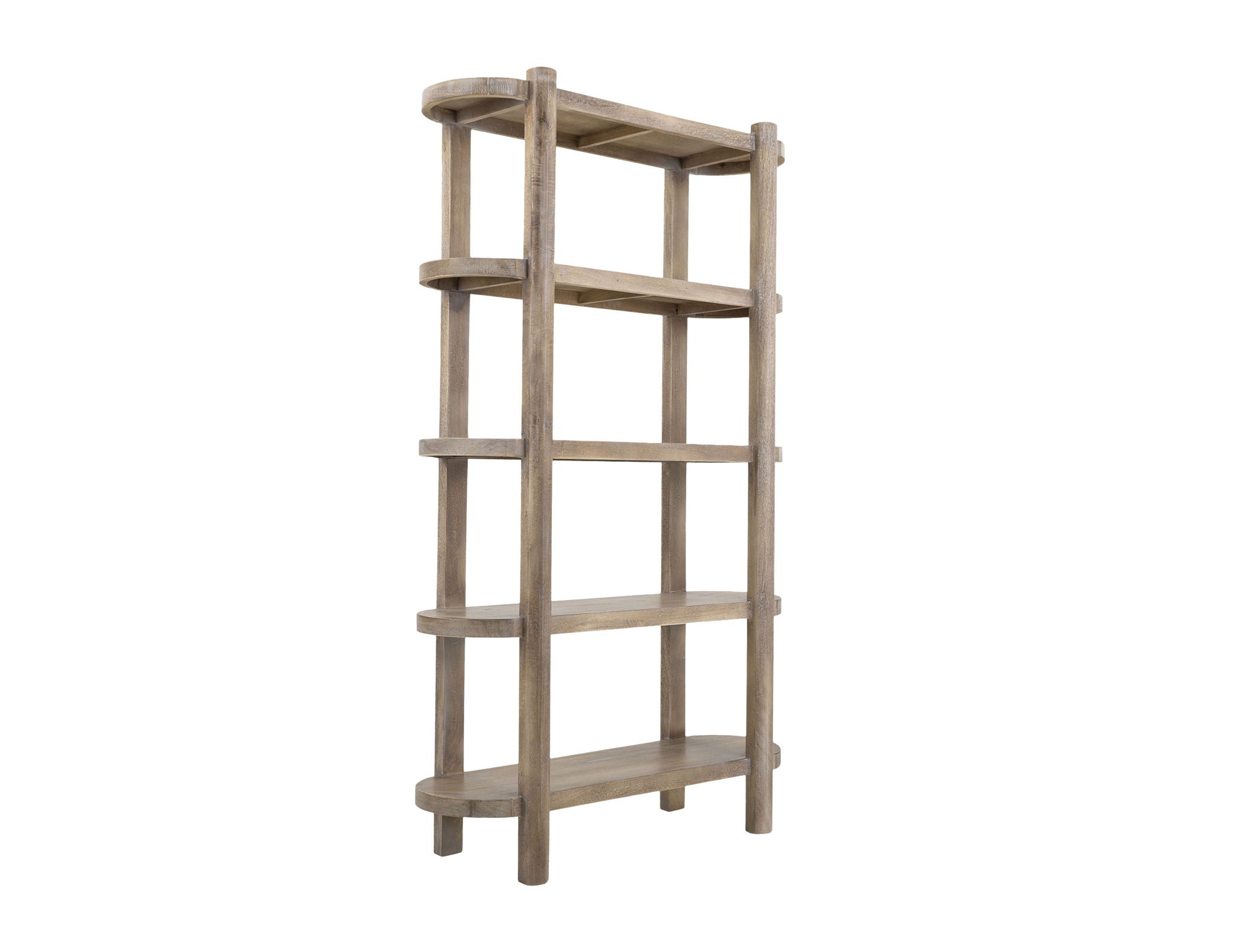 Balam 4-Shelf Bookcase in Ivory White