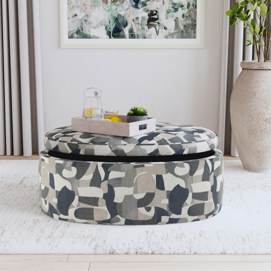 Tomkins Oval Upholstered Storage Ottoman