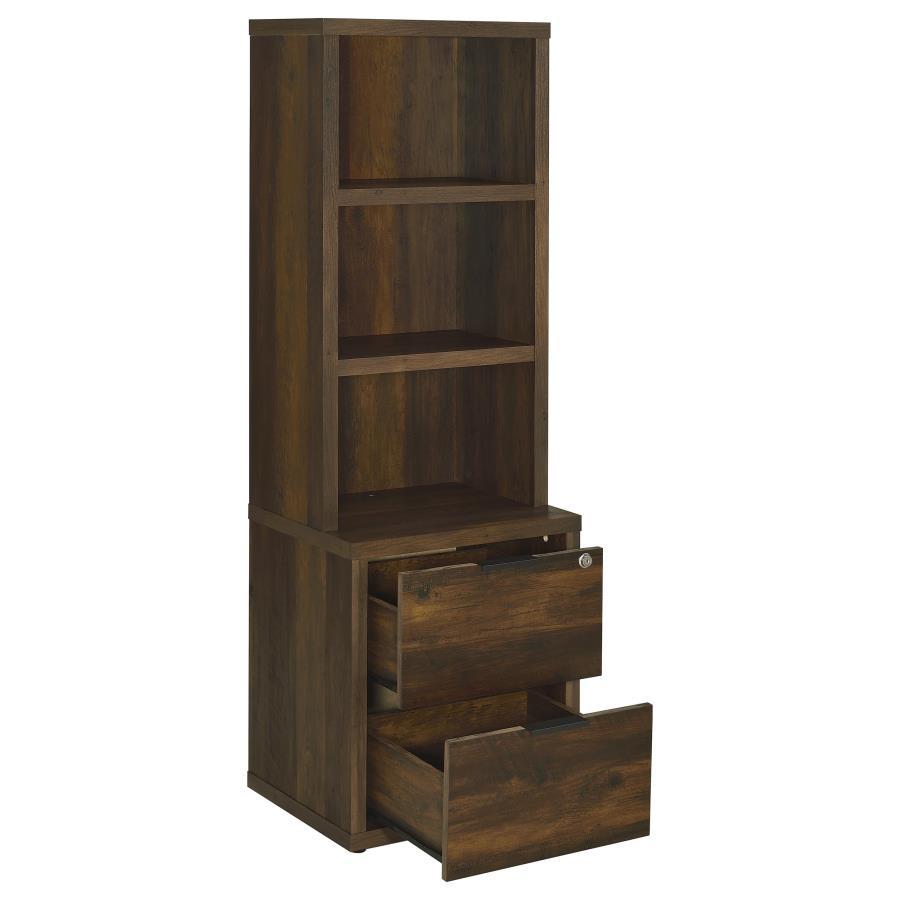 3-Shelf Bookcase with USB Charging Ports & Lockable Drawer