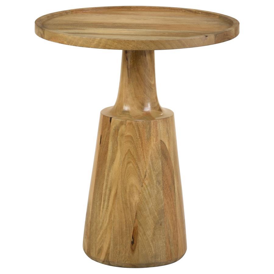 Ixia Round Solid Mango Wood Accent Side Table