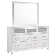 Barzini 7-Drawer Dresser with Mirror in White