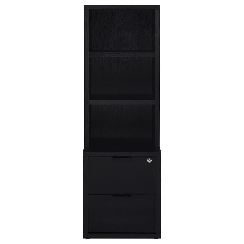 3-Shelf Bookcase with USB Charging Ports & Lockable Drawer
