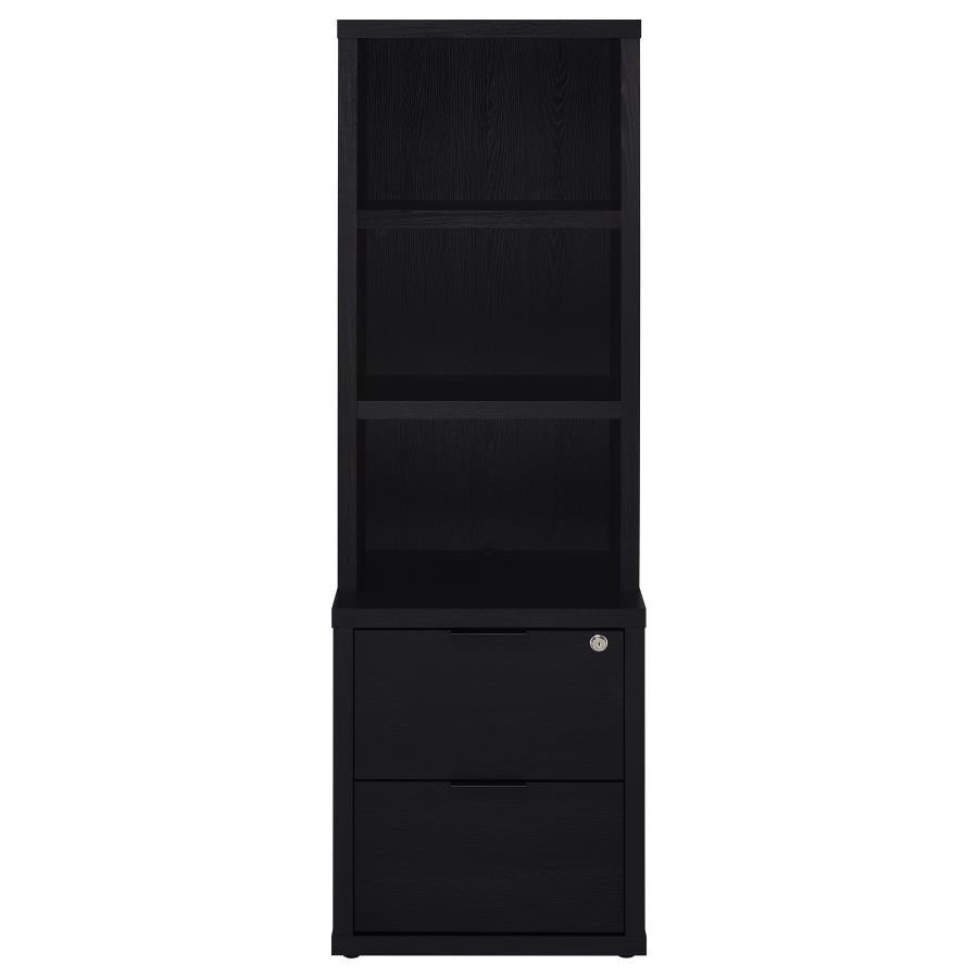 3-Shelf Bookcase with USB Charging Ports & Lockable Drawer