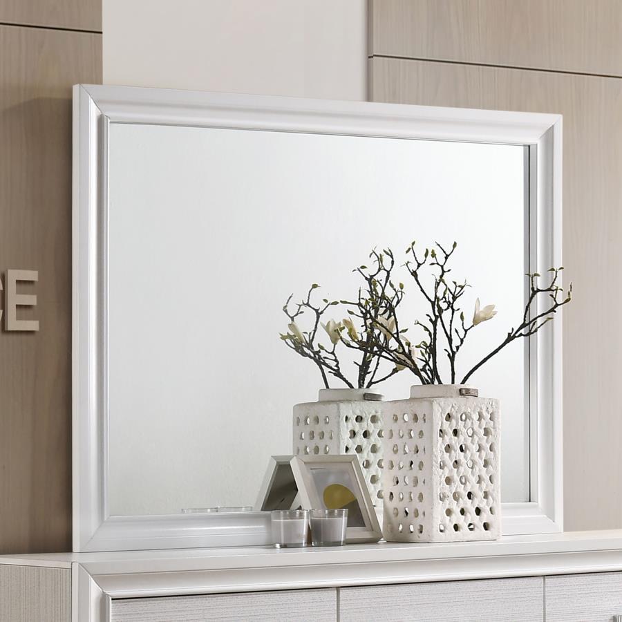 Dresser Mirror with Glittering Striped Frame