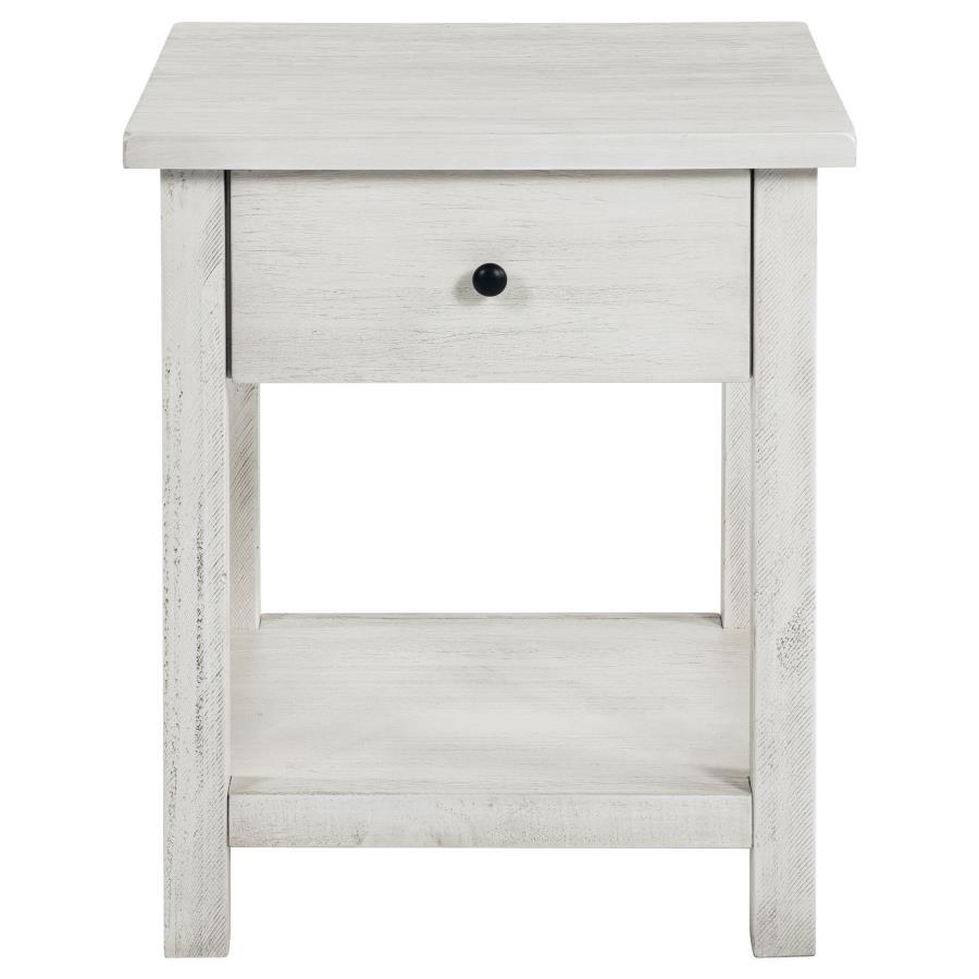 Payne 1-Drawer Wood End Table with Shelf