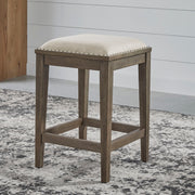 Americana Farmhouse Upholstered Console Stool