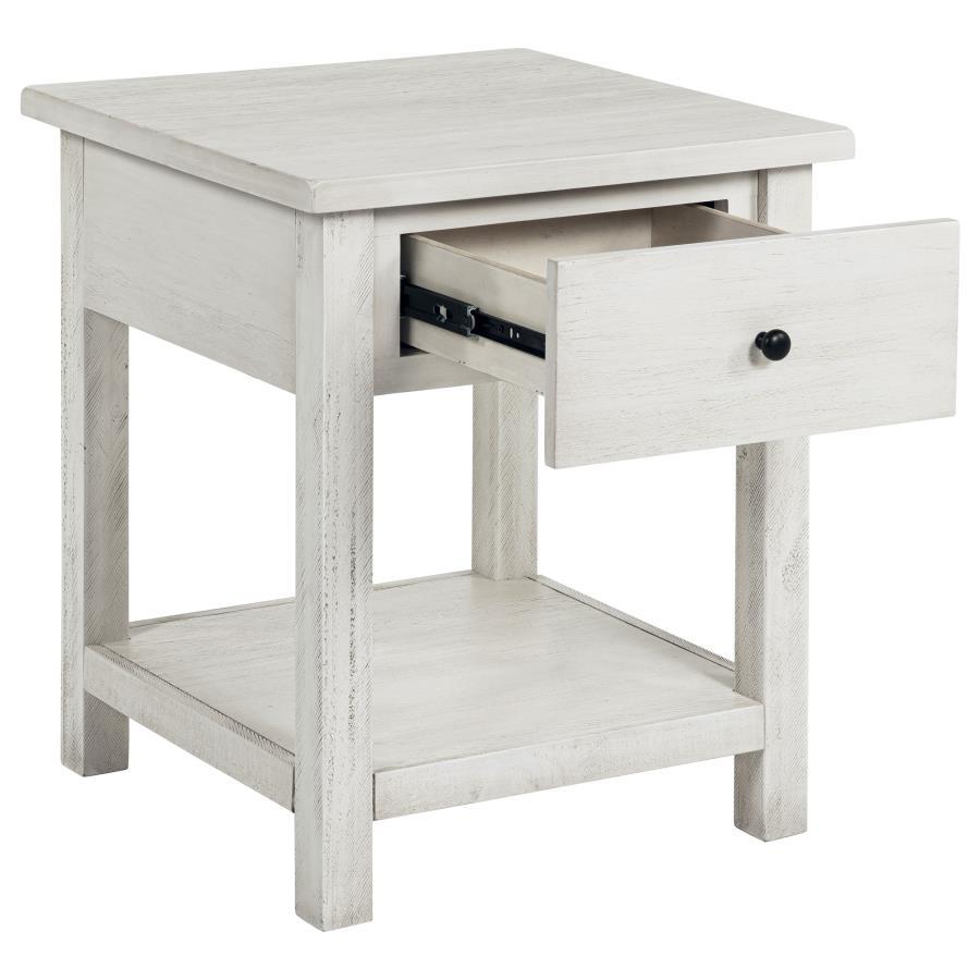 Payne 1-Drawer Wood End Table with Shelf
