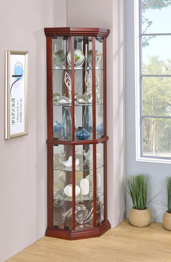 Appledale 6-Shelf Corner Curio Display Cabinet