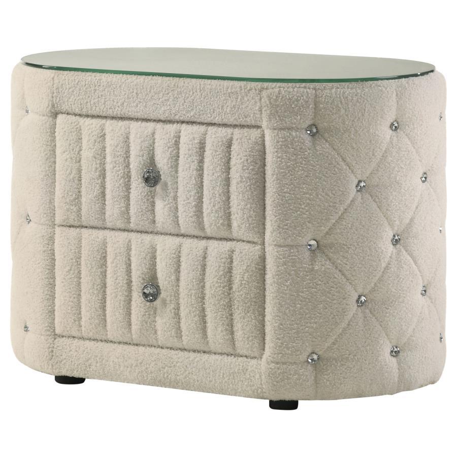 Sonya 2-Drawer Upholstered Nightstand Bedside Table