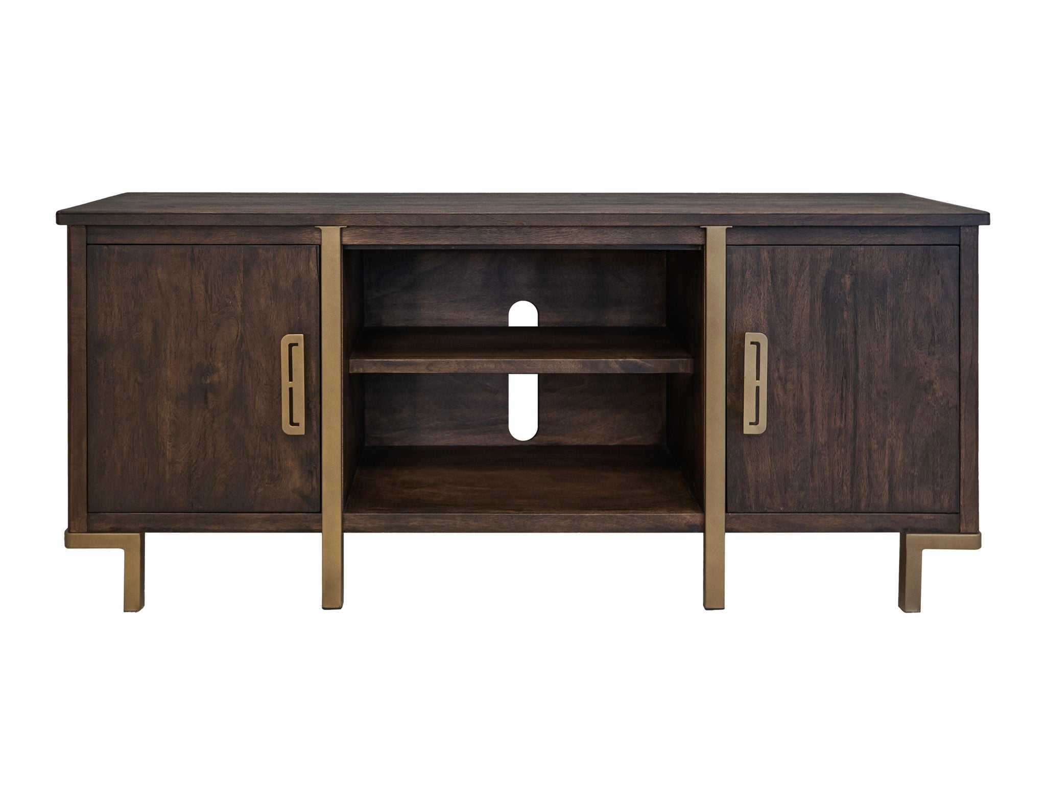 Onix - 2 Door TV Stand - Mahogany Brown